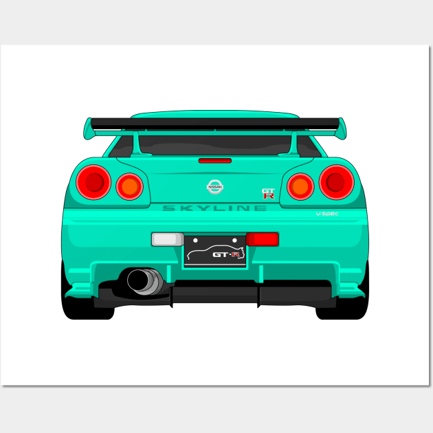 GTR R34 TURQUIOSE Wall Art by VENZ0LIC